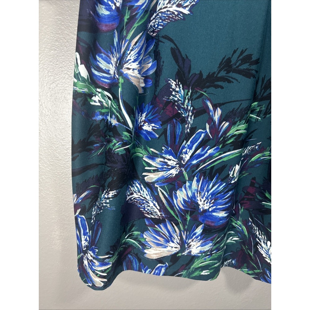 ELIZA J Womens Size 14W Sheath Dress Green Floral 3/4 Sleeve Classic Work - Picture 3 of 8
